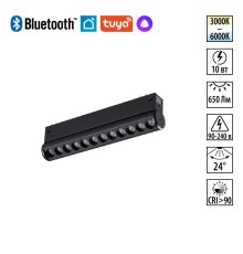 359947 PORT NT25 216 черный Трековый св-к диммир. со сменой цв.температуры, пульт ДУ/Tuya Smart Life IP20 LED 10W 3000-6000K 90-240V VECTOR