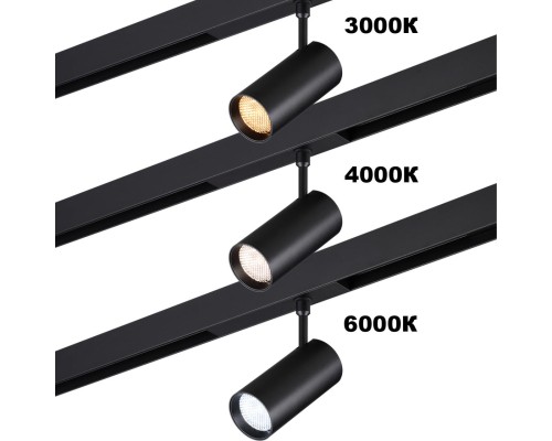 359956 PORT NT25 220 черный Трековый светильник с переключ. цв. темпер. IP20 LED 3000К\4000К\6000К 12W 90-240V VECTOR