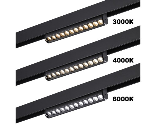 359948 PORT NT25 214 черный Трековый светильник с переключ. цв. темпер. IP20 LED 3000К\4000К\6000К 18W 90-240V VECTOR