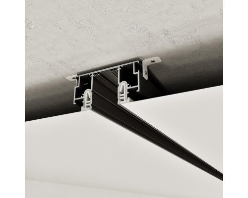 135323 NT25 000 черный Шинопровод для монтажа в натяжной потолок (CLAMP), в комплекте заглушки 2шт и соединит. планки 4шт, 2м IP20 220V VECTOR