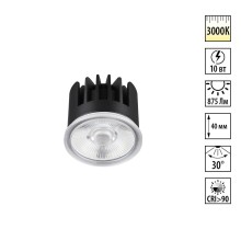 359811 DIOD NT25 484 черный Модуль светодиодный в комплекте с драйвером IP20 LED 10W 3000К 180-265V MOD