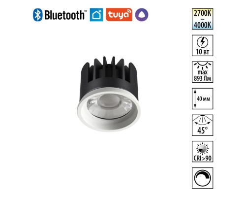 359822 DIOD NT25 494 белый Модуль диммир. со сменой цв. температуры (пульт 359640/Tuya Smart Life) IP20 LED 10W 180-265V 2700-4000К MOD