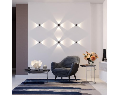 4222/8WL HIGHTECH ODL21 093 черн/металл Настенный светильник IP54 LED 8W 716Лм 3200K MIKO