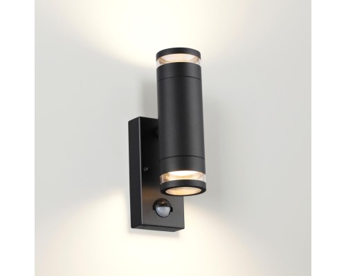 6605/2W HIGHTECH ODL23 563 черный/металл/пвх стойкий к УФ излучению Настенный св-к IP44 LED GU10 7W MOTTO