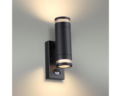6605/2W HIGHTECH ODL23 563 черный/металл/пвх стойкий к УФ излучению Настенный св-к IP44 LED GU10 7W MOTTO