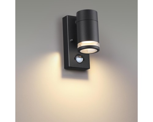 6605/1W HIGHTECH ODL23 563 черный/металл/пвх стойкий к УФ излучению Настенный св-к IP44 LED GU10 7W MOTTO