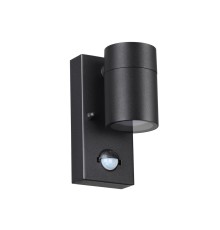 4389/1W HIGHTECH ODL23 561 черный/металл/пвх стойкий к УФ излучению Настенный светильник с датчиком движения IP44 LED GU10 7W MOTTO