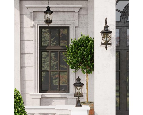 Уличный настенный светильник Odeon Light 4045/3W Sation черный/золотая патина