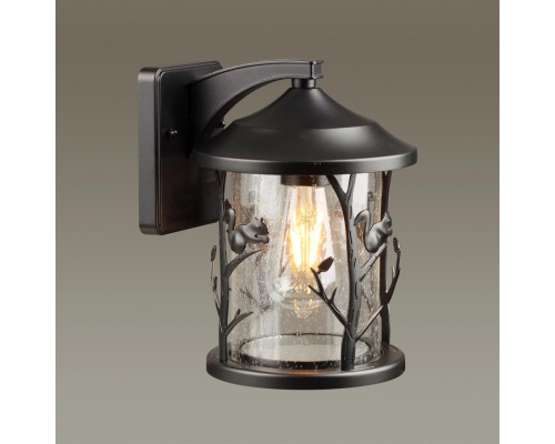 4963/1W NATURE ODL22 579 черный/стекло Ландшафтный настен.светильник E27 1*60W IP44 CUITA