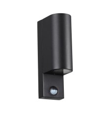 4390/2W HIGHTECH ODL23 561 черный/металл/пвх стойкий к УФ излучению Настенный светильник с датчиком движения IP44 LED GU10 7W MOTTO