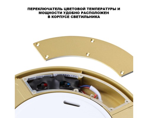359734 STREET NT25 780 золото матовое Светильник ландшафтный с переключ. цв. температуры и мощности LED IP65 30/35/40W 180-265V 2700К\3200К\4000К OPAL