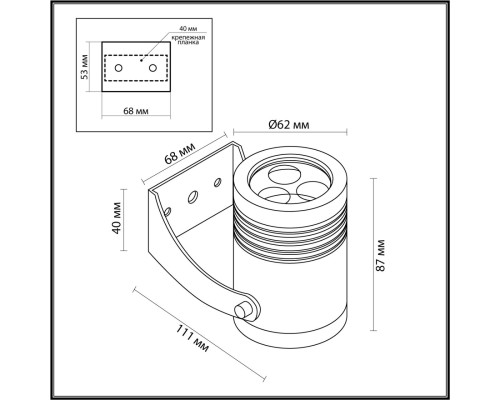 6648/6WA NATURE ODL24 617 черный/металл Фасадный поворотный светильник на 360° IP67 LED CREE 6W 4000K AC85-265V STIMA
