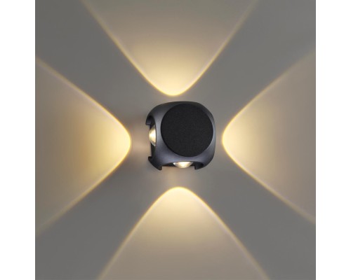 4222/8WL HIGHTECH ODL21 093 черн/металл Настенный светильник IP54 LED 8W 716Лм 3200K MIKO