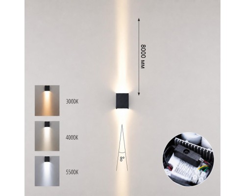7188/10WLP NATURE ODL27 Уличный фасадный светильник IP65 LED 10W 3000/4000/5500K 8° 85-265V ARROW