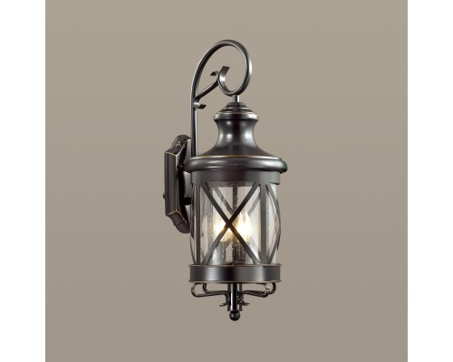 Уличный настенный светильник Odeon Light 4045/3W Sation черный/золотая патина