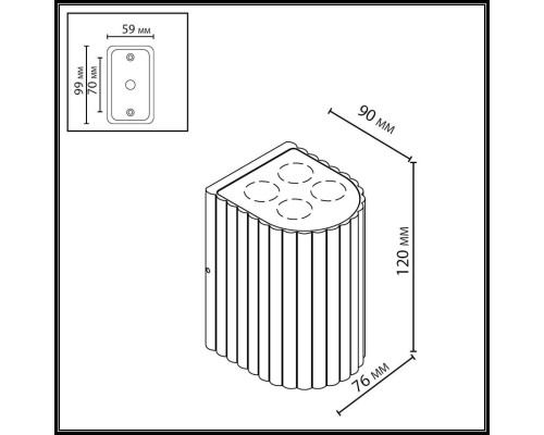 7127/8WL NATURE ODL25 Фасадный светильник черный/металл IP54 LED 8W 10°  220-240V GLENN