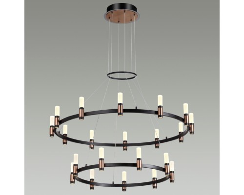 5009/98L L-VISION ODL23 387 матовый черный/ ант.бронза/белый/металл/акрил Люстра LED 98W 4000K 2500Лм CANDEL