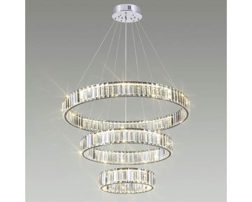 4930/88L L-VISION ODL24 491 хром/прозрачный металл/хрусталь Люстра LED 88W 4000K 10200Лм VEKIA