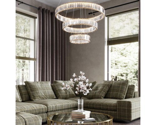 5015/88L L-VISION ODL23 427 золотой/прозрачный металл/хрусталь Люстра LED 88W 4000K 10200Лм VEKIA