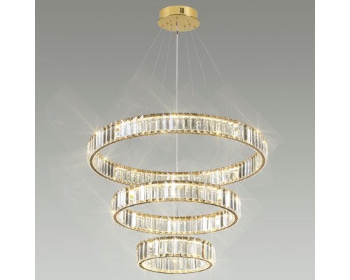 5015/88L L-VISION ODL23 427 золотой/прозрачный металл/хрусталь Люстра LED 88W 4000K 10200Лм VEKIA