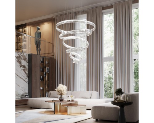 4930/260L L-VISION ODL24 491 хром/прозрачный металл/хрусталь Люстра LED 260W 4000K 30600Лм VEKIA