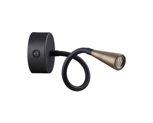 4289/3WL HIGHTECH ODL22 223 черный с античн.бронзой Настенный светильник с выкл. IP20 LED 3W 265Лм 3000K ODDS