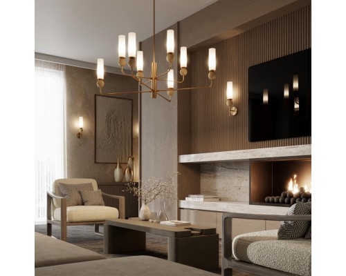 6625/1W MIDCENT ODL25 Настенный светильник под латунь/металл/стекло/камень  IP20 E14 1*E14 40W 220V LOLLA