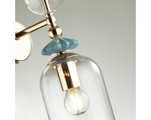 4855/1WA CLASSIC ODL_EX21 золото/раноцветн./керамика/стекло Бра E14 1*40W BIZET