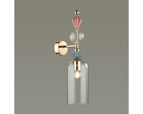 4855/1WA CLASSIC ODL_EX21 золото/раноцветн./керамика/стекло Бра E14 1*40W BIZET