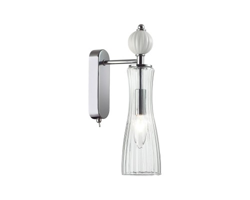 8268/1W NEOCLASSI хром/белый/прозрачный, металл/керамика/стекло Бра Е14 1*40W 220V EMILY