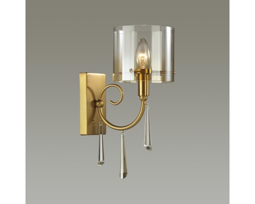 4886/1W HALL ODL_EX23 41 бронзовый/янтарн./металл/стекло Бра E14 1*40W NICOLE