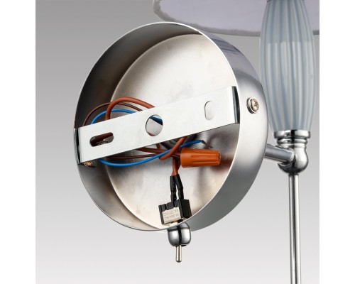 8279/1W CLASSI хром/серый, металл/керамика/текстиль Бра Е14 1*40W 220V KARMEN