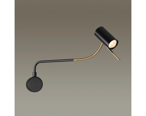 4382/1W HIGHTECH ODL23 173 черный/античная бронза/металл Настенный св-к выкл. на плафоне IP20 LED GU10 10W GIGI