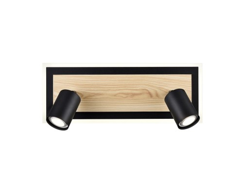 8025/19WL LEDIO LN24 черный/дерево, металл/МДФ Настенный светильник LED GU10 2*10W + LED 19W 220V PINE