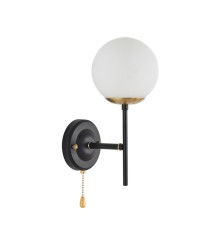 8375/1W MODERNI LN черный/латунь/белый, металл/стекло Бра E27 60W 220V ELRONA