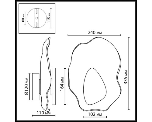 5460/12WL L-VISION ODL_EX26 никель/прозрачный/никель/металл/стекло Настенный светильник LED x 12W 3000K CORALLA