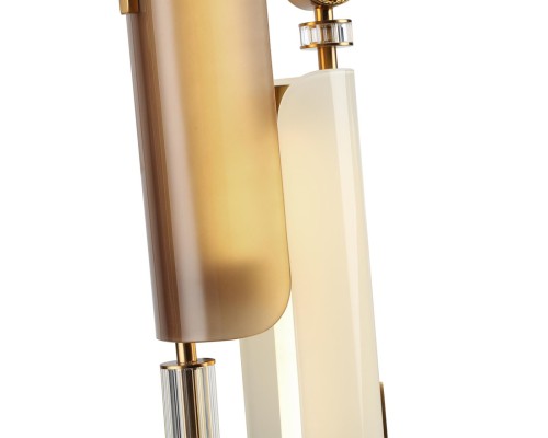 5467/10WL MODERN ODL_EX26 049 белый/коричневый/античная бронза/металл/стекло/декор металл Бра LED 10W (5W*2) 2700K LION