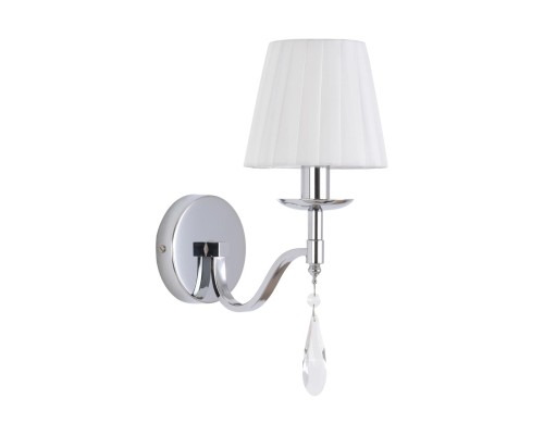 8316/1W CLASSI хром/белый, металл/хрусталь/текстиль Бра E14 1*40W 220V MAGDA