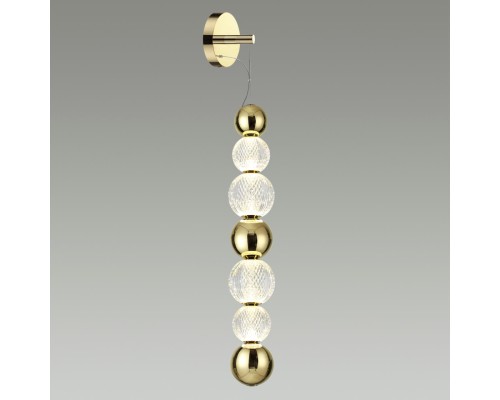 5008/13WL L-VISION ODL23 421 золотой/прозрачный/металл/акрил Настенный светильник LED 13W 4000K 700Лм CRYSTAL