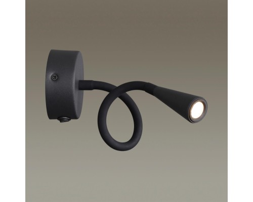 4254/3WL HIGHTECH ODL21 181 черн/металл Настенный светильник выкл на базе IP20 LED 3W 263Лм 3000K ODDS