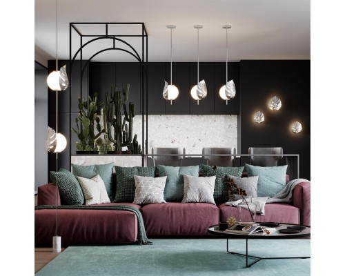 4865/1W MODERN ODL_EX22 44 серебристый/белый/стекло Бра G9 2*5W JUNGLE