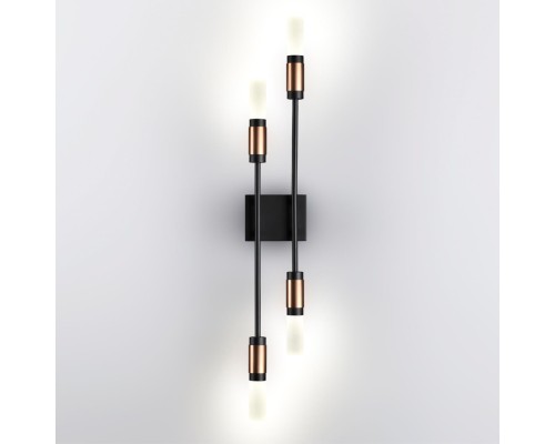 5009/10WL L-VISION ODL24 421 матовый черный/ант.бронза/белый/металл/стекло Бра LED 10W 4000K 540лм CANDEL