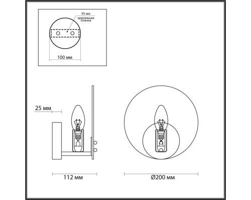 6552/1W MODERNI LN23 108 хром Бра E14 1*60W 220V VALERIA