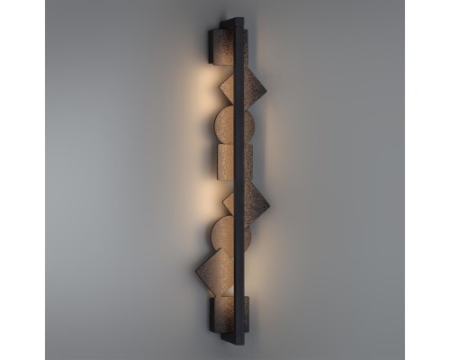 6692/12WL HIGHTECH ODL_EX25 000 Настенный светильник черный/фактура crack ice/металл/акрил поворотный на 360° IP20 LED 12W 3000K 220V GEOS