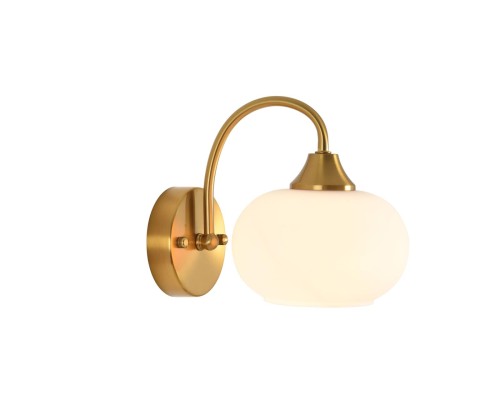 8323/1W MODERNI LN латунь/белый, металл/стекло Бра E27 1*60W 220V LARINA
