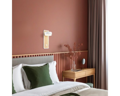 8263/1W COMFI LN26 металл, белый/дерево Бра GX53 LED 1*7W 220V LELAND