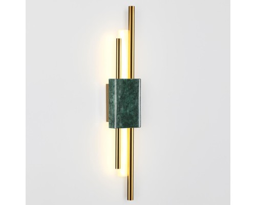 4360/10WL MIDCENT ODL23 174 изумрудный мрамор/золотистый металл Настенный св-к IP20 LED 10W 645Лм 3000K MARMI
