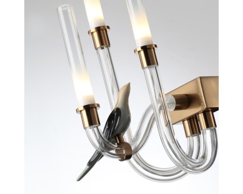 5431/6WL L-VISION ODL_EX24 093 золотой(под латунь)/белый градиент/беж./зеленый/ металл/стекло/керамика Бра LED 6W 4000K LARK