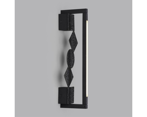 6692/7WL HIGHTECH ODL_EX24 017 Настенный светильник черный/фактура crack ice/металл/акрил поворотный на 360° IP20 LED 7W 184Лм 3000K GEOS