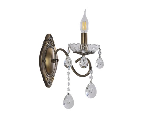 8346/1W CLASSI бронза/прозрачный, металл/хрусталь Бра E14 1*40W 220V LUINA